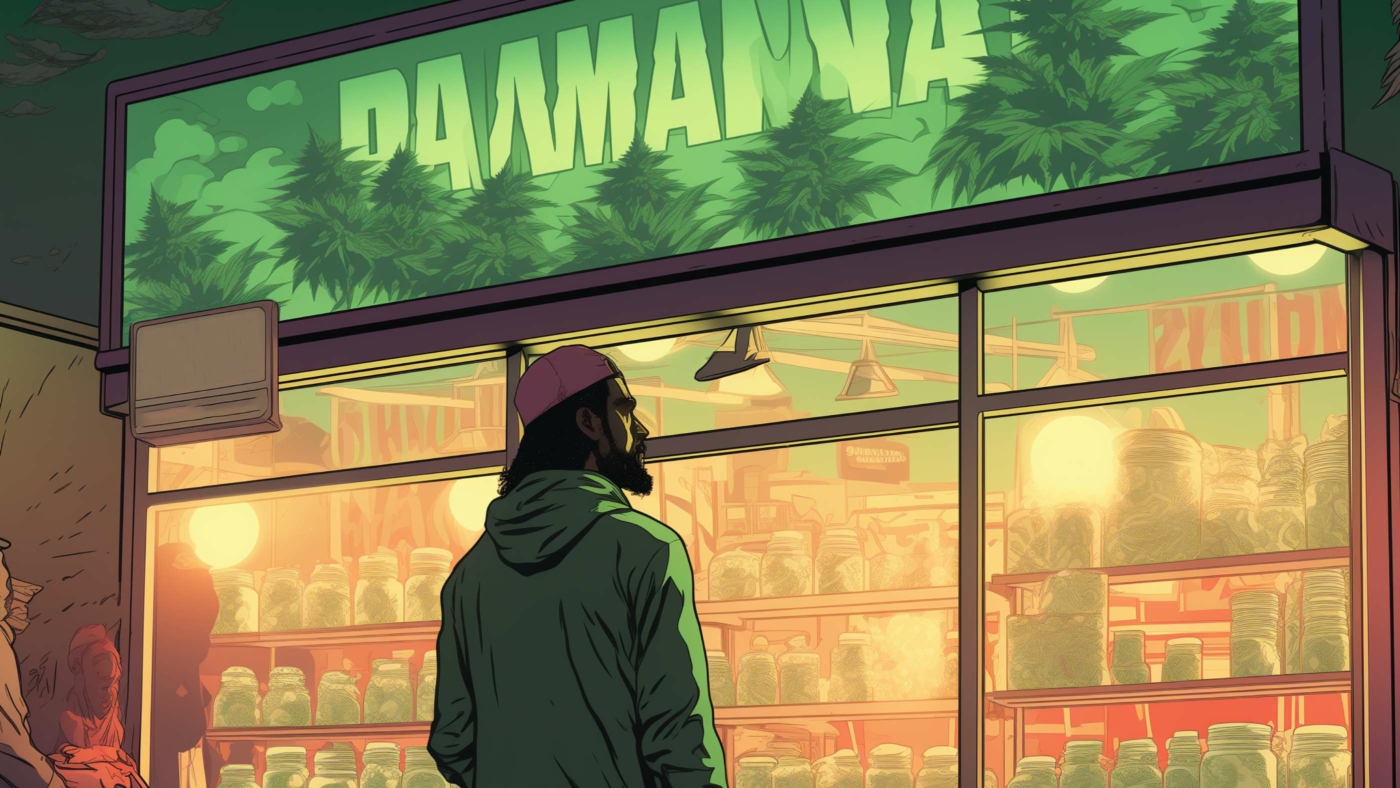 Indacloud. A Man Looking At A Marijuanna Dispensary Store Front E9526344 0B42 47F0 9Bd8 A732Cd850C16