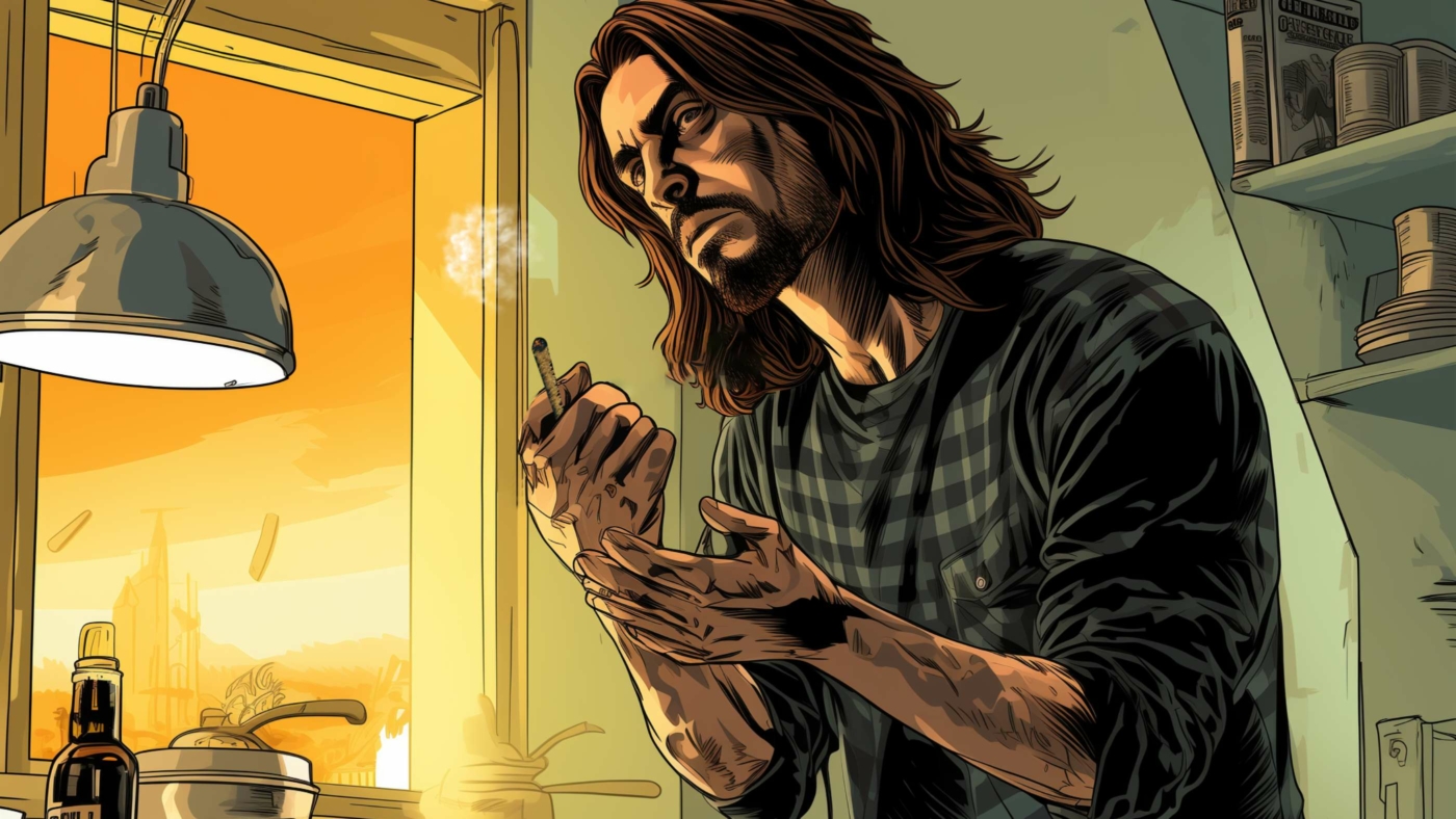 Indacloud. A Very Stoned Man In The Kitchen With A Ciggerette I F7F066F2 91Ca 40D4 92Db 7E6Dfe90F7D3