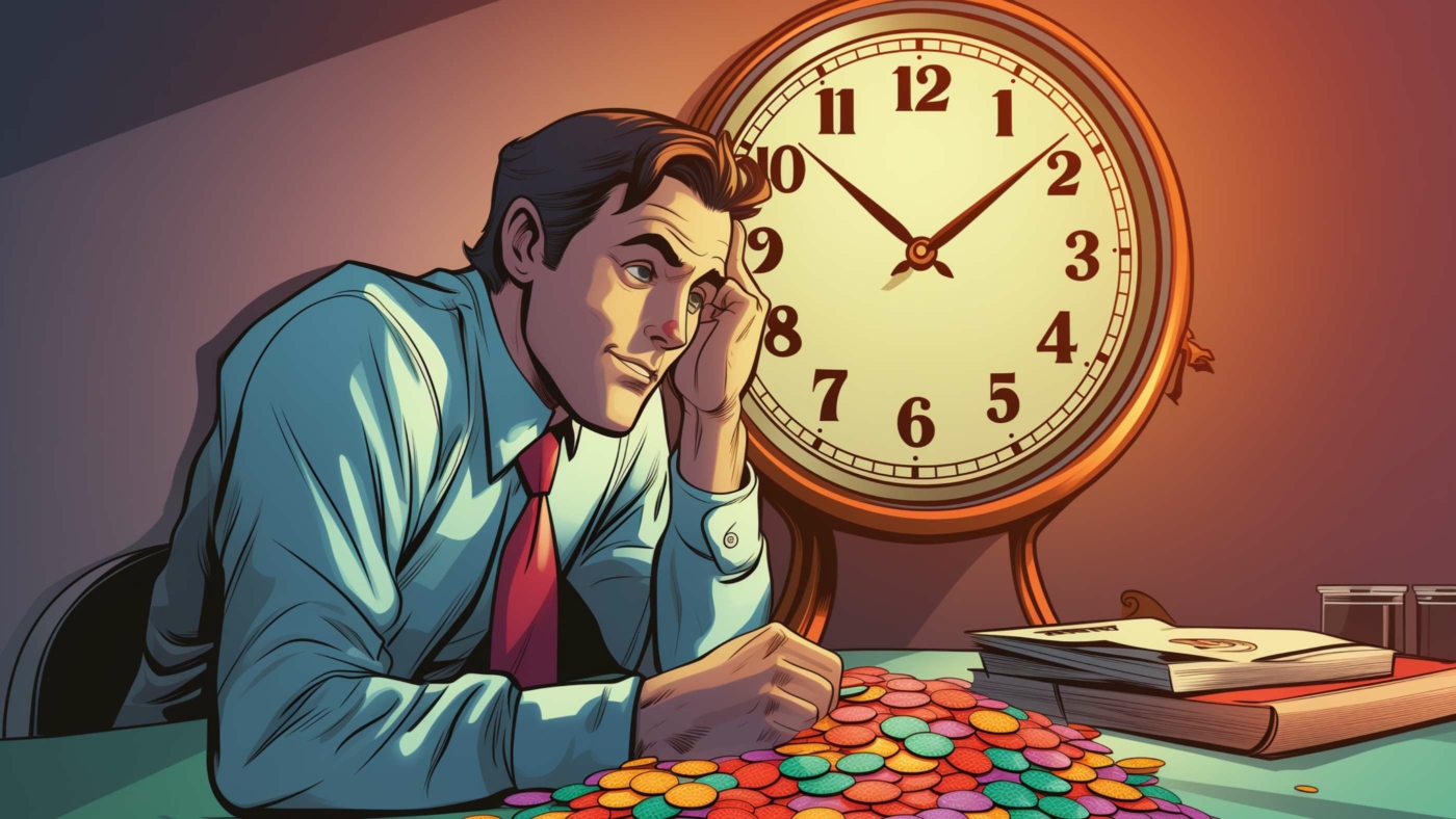 How Long Do Delta 8 Edibles Take To Kick In 10 Indacloud. Image Of Man Looking At A Clock With Jelly Beans In 7Cb9551B 8Fdf 4206 81E4 5C1F6Eb18Dfd
